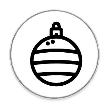 Boule de Noël - Magnet rond - blanc - Devant