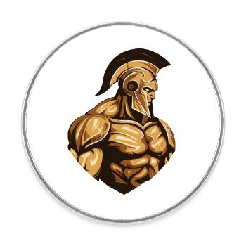 Gymnase d’entraînement Spartan - Magnet rond - blanc - Devant