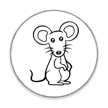 Maus Mäuschen Süße Kleine Ratte Nager Freundlich - Runder Kühlschrankmagnet - Weiß - Vorne
