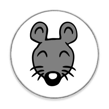 Maus Mäuschen Süße Kleine Ratte Nager Freundlich - Runder Kühlschrankmagnet - Weiß - Vorne