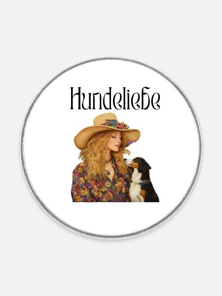 Doggo Love - Runder Kühlschrankmagnet - Weiß