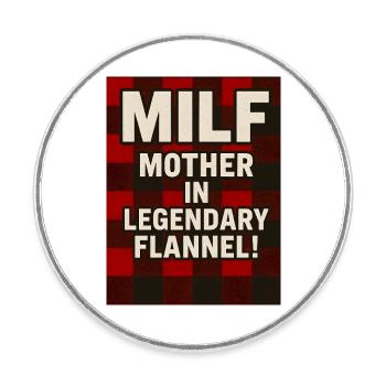Mère En Flanelle Légendaire | Grunge des années 90 Mère - Magnet rond - blanc - Devant