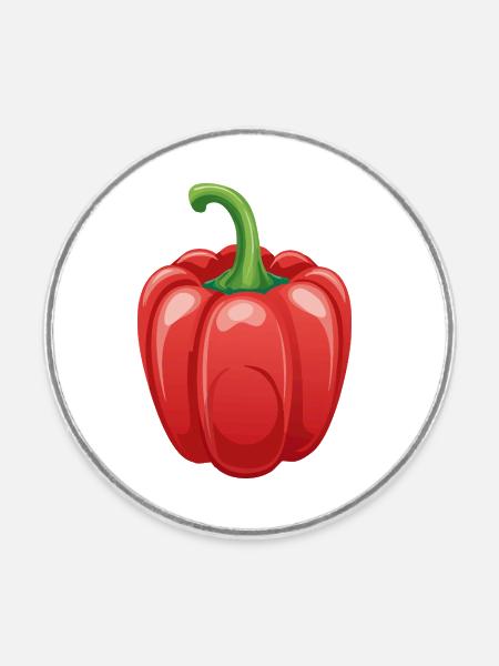 Paprika - Runder Kühlschrankmagnet - Weiß