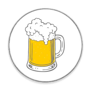 Beer - Round  fridge magnet - white - Front