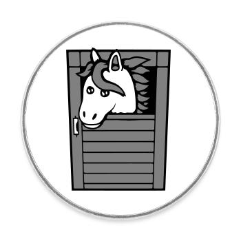 Horse Stable Pony Horse Peeps Cute - Round  fridge magnet - white - Front