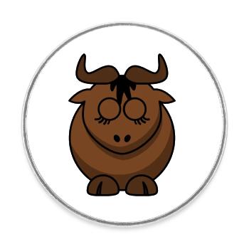 Conception du visage Braunbock - Magnet rond - blanc - Devant