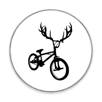 Wilde bmx - Runder Kühlschrankmagnet - Weiß - Vorne