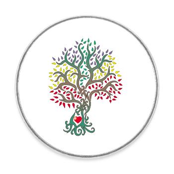Arbre de vie au coeur de la nature - Magnet rond - blanc - Devant