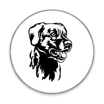 Tête de labrador - Magnet rond - blanc - Devant