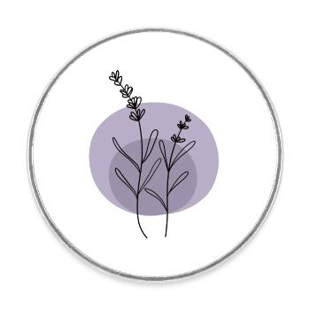 Lavendel schwarz lila - Runder Kühlschrankmagnet - Weiß - Vorne