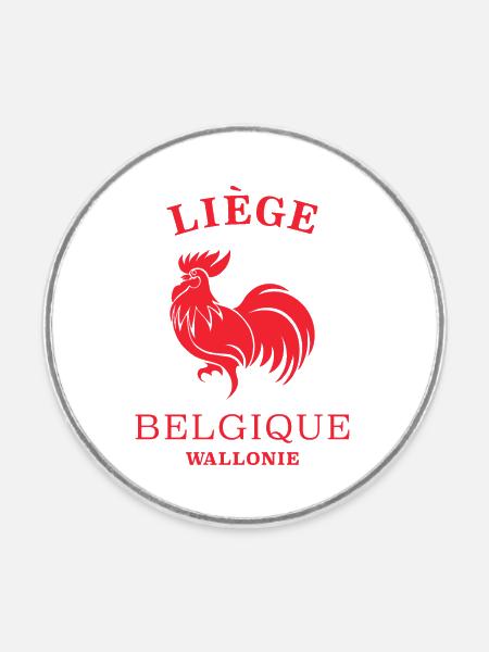 LIEGE Belgien Belgium - Runder Kühlschrankmagnet - Weiß