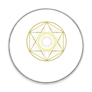 Grafik - Kreis - Stern - Geometrie - Runder Kühlschrankmagnet - Weiß - Vorne