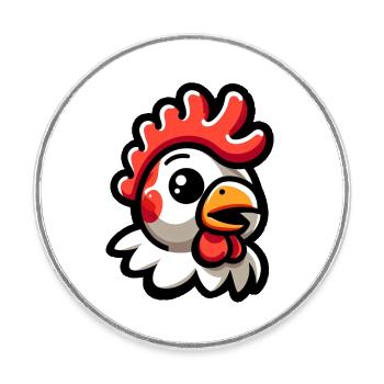 Huhn Kopf Comic - Runder Kühlschrankmagnet - Weiß - Vorne