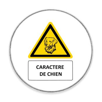Dog character - Round  fridge magnet - white - Front