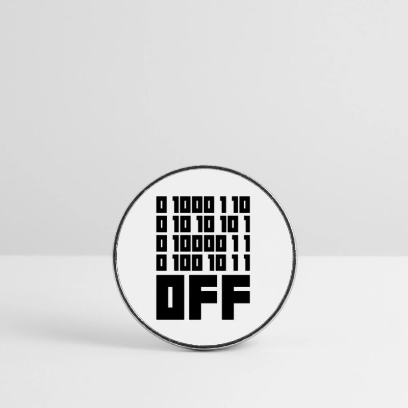 Binary Code F**k OFF – Nerd Humor & Geek Code Round  fridge magnet