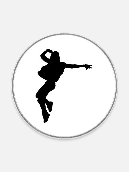 B-Girl Silhouette – Breakdance Style - Runder Kühlschrankmagnet - Weiß