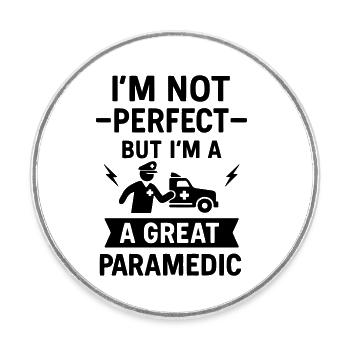 Super paramedic rescue - Round  fridge magnet - white - Front