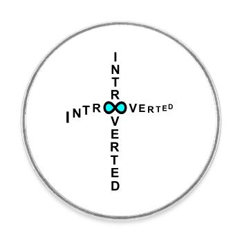introvert - Round  fridge magnet - white - Front