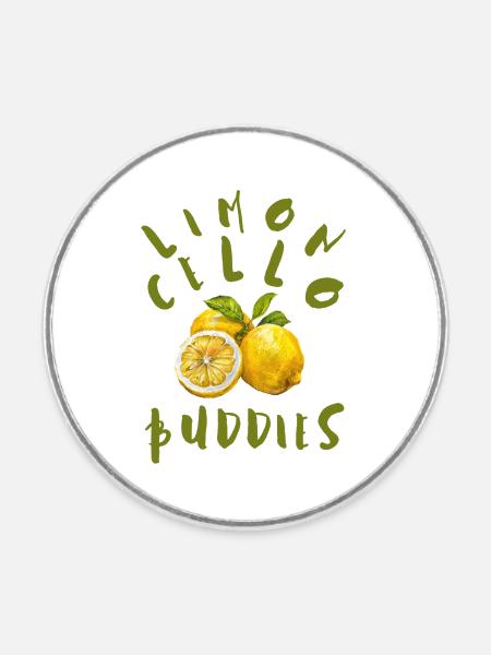 Limoncello Buddies - Runder Kühlschrankmagnet - Weiß