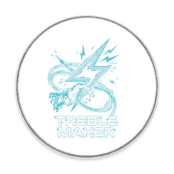 Treble Maker Digital Audio Wortspiel Musiker - Runder Kühlschrankmagnet - Weiß - Vorne