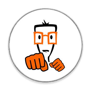 Boxer Fighter Boy - Magnet rond - blanc - Devant