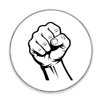 Fist - Round  fridge magnet - white - Front