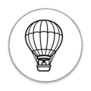 Luftballon - Runder Kühlschrankmagnet - Weiß - Vorne