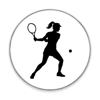 Joueur de tennis - Magnet rond - blanc - Devant