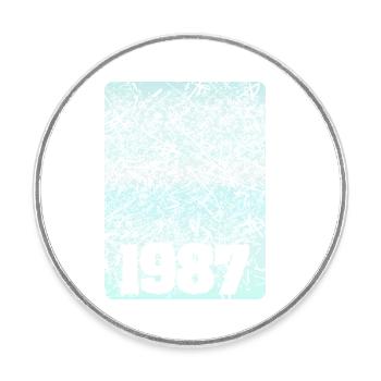 Figure 1987 - Round  fridge magnet - white - Front