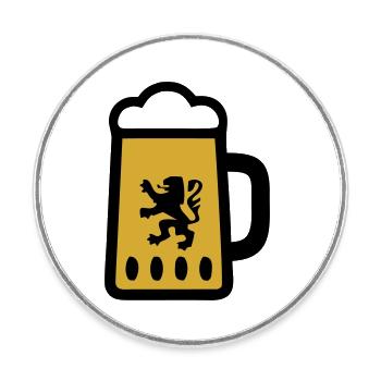 Beer Mug Bavaria Lions Coat of Arms Folk Festival - Round  fridge magnet - white - Front