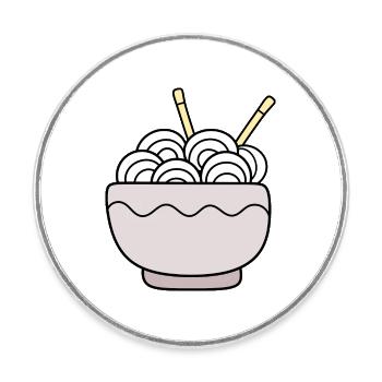 Ramen Noodles Japan Cuisine - Round  fridge magnet - white - Front