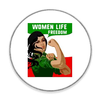 women life freedom,iran,free women, free iran,frau - Runder Kühlschrankmagnet - Weiß - Vorne