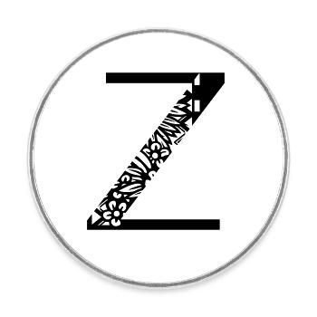 Buchstabe Z - Runder Kühlschrankmagnet - Weiß - Vorne