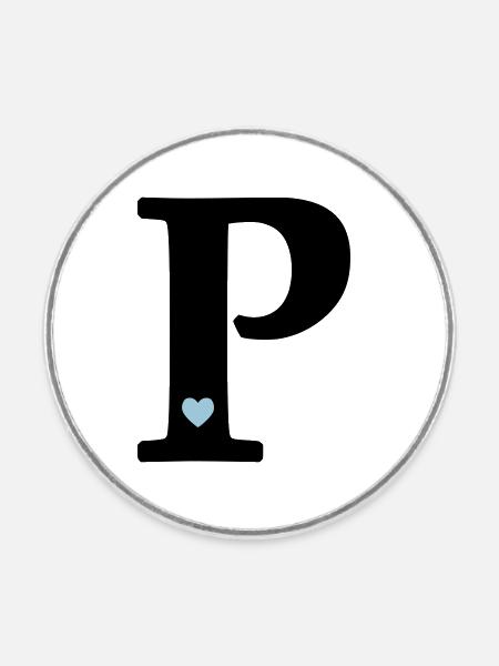 Buchstabe P Anfangsbuchstabe - Runder Kühlschrankmagnet - Weiß