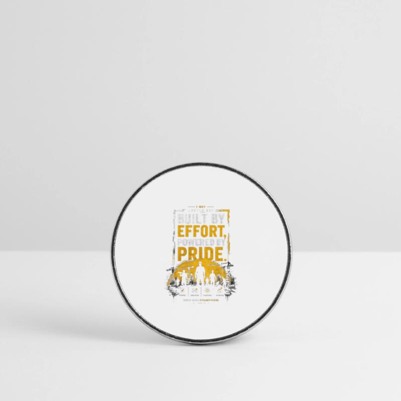 Built by Effort, Powered by Pride labord day Magnet rond