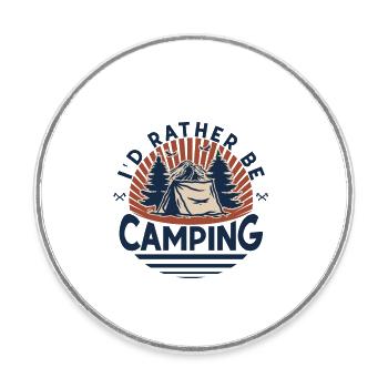 Je préfère camper, camper dans la forêt faunique - Magnet rond - blanc - Devant
