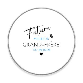 Future meilleur grand-frère du monde - Magnet rond - blanc - Devant