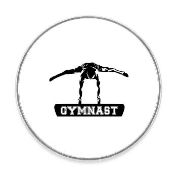 Turner am Seitpferd, Männer Turnen, Gymnastics - Runder Kühlschrankmagnet - Weiß - Vorne