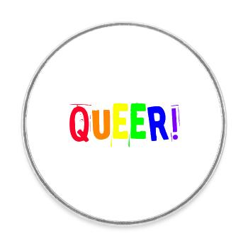 Queer LGBT LGBTQ+ Geschenkidee Gay Pride LGBTQIA - Runder Kühlschrankmagnet - Weiß - Vorne