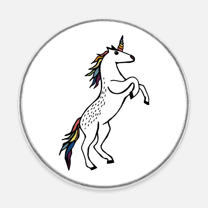 Wildes Einhorn - Runder Kühlschrankmagnet - Weiß