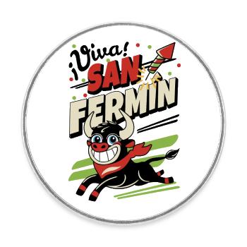 Vive San Fermín - Magnet rond - blanc - Devant