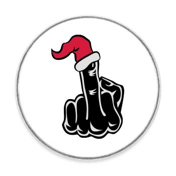 Stinkefinger Fuck Xmas Christmas - Runder Kühlschrankmagnet - Weiß - Vorne