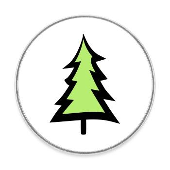 christmas tree christmas tree text design logo fir s - Round  fridge magnet - white - Front