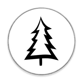 christmas tree christmas tree text design logo fir s - Round  fridge magnet - white - Front