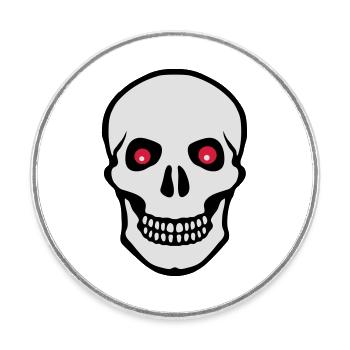 Totenkopf - Runder Kühlschrankmagnet - Weiß - Vorne