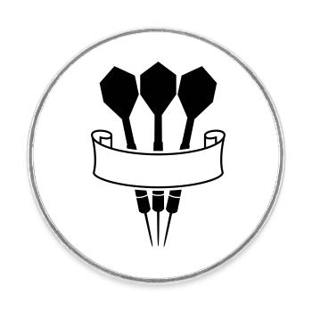 Darts Banner Logo - Magnet rond - blanc - Devant