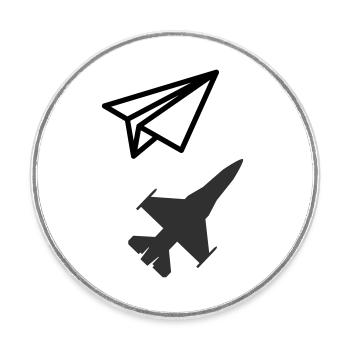 Paper airplane - Keeping your child's soul - Round  fridge magnet - white - Front