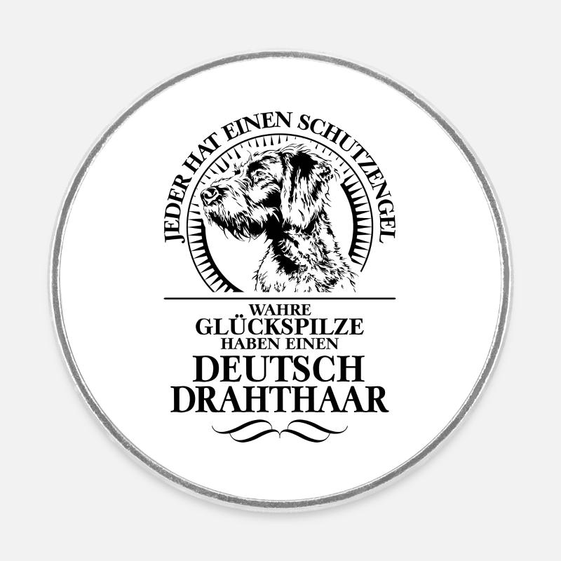 DEUTSCH DRAHTHAAR Schutzengel Hunde Hund Wilsigns - Runder Kühlschrankmagnet - Weiß