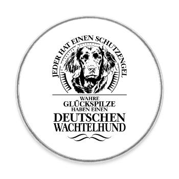 DEUTSCHER WACHTELHUND Schutzengel Hunde Wilsigns - Runder Kühlschrankmagnet - Weiß - Vorne