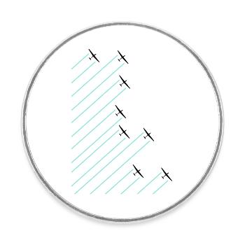 Glider Glider Gliding Glider Pilot - Round  fridge magnet - white - Front